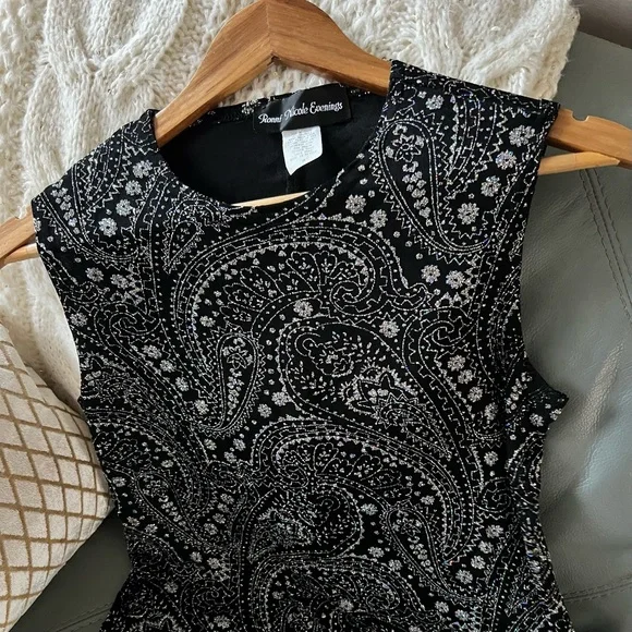 RONNI NICOLE EVENINGS Shimmery STRETCH Holiday GLITTER Slinky SPARKLING Top M - Picture 10 of 13